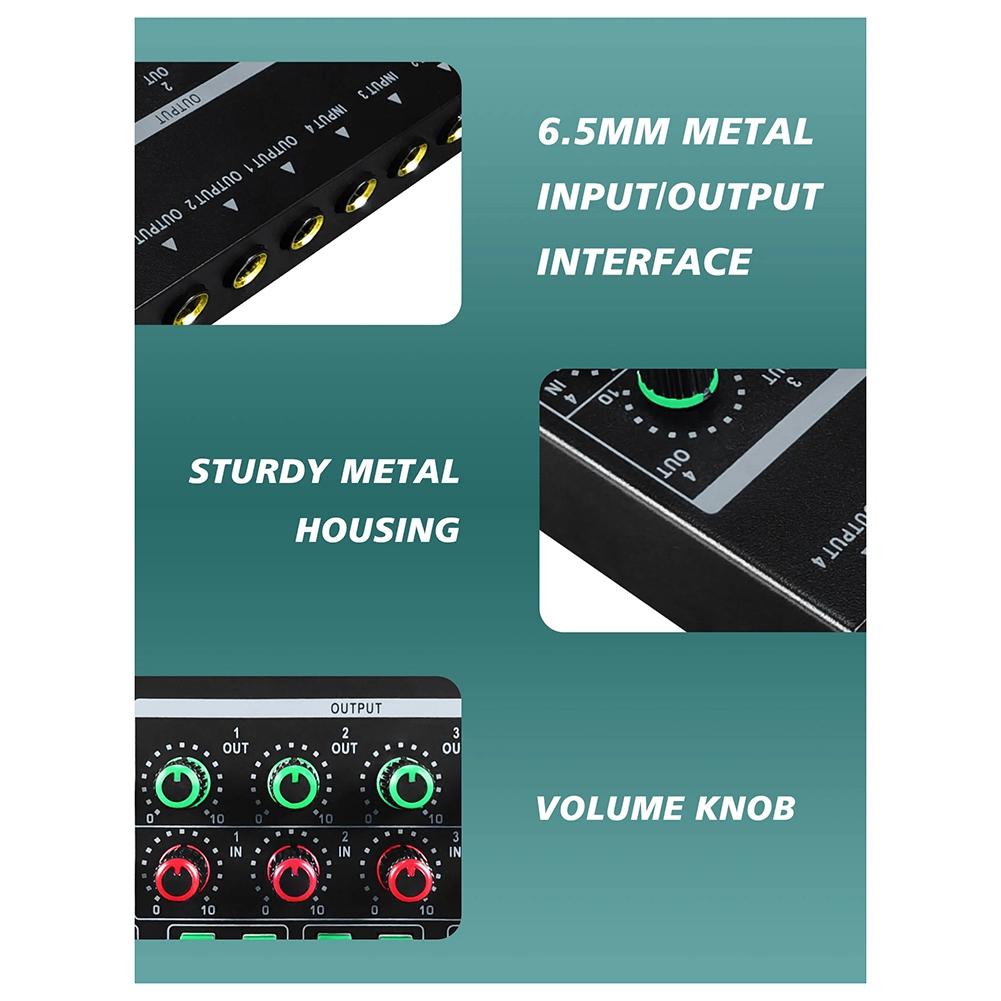 Headphone Amplifier - (MEOF) -LQ04 Mixer de 4 Canais,