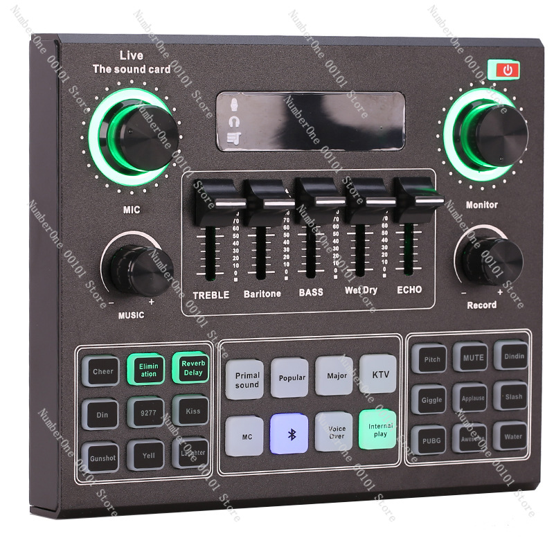 Usb Sound Card - V9 placa de som microfone conjunto