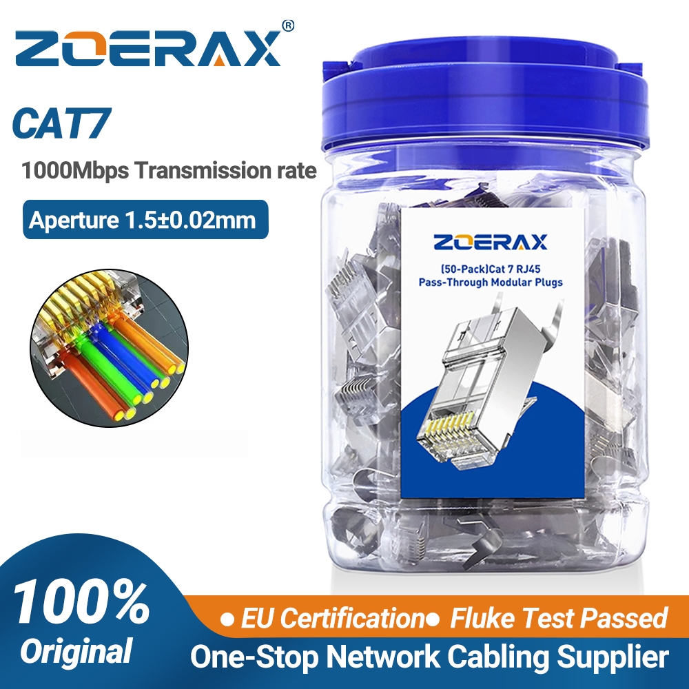 Rj45 Jack - Conectores RJ45 Blindados ZoeRax Cat7 Cat6A