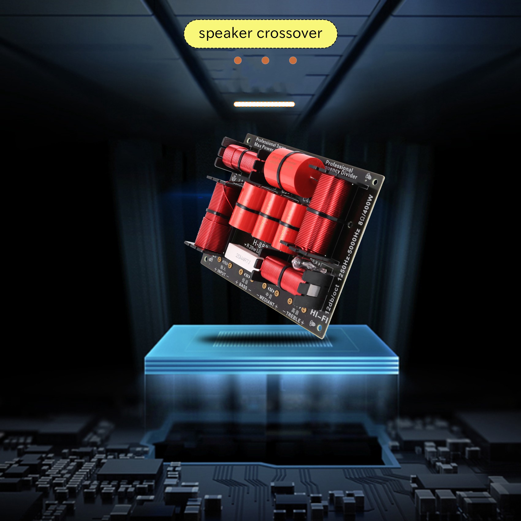 Speaker Crossover - Excelente-400W Divisor Crossover de 3 vias