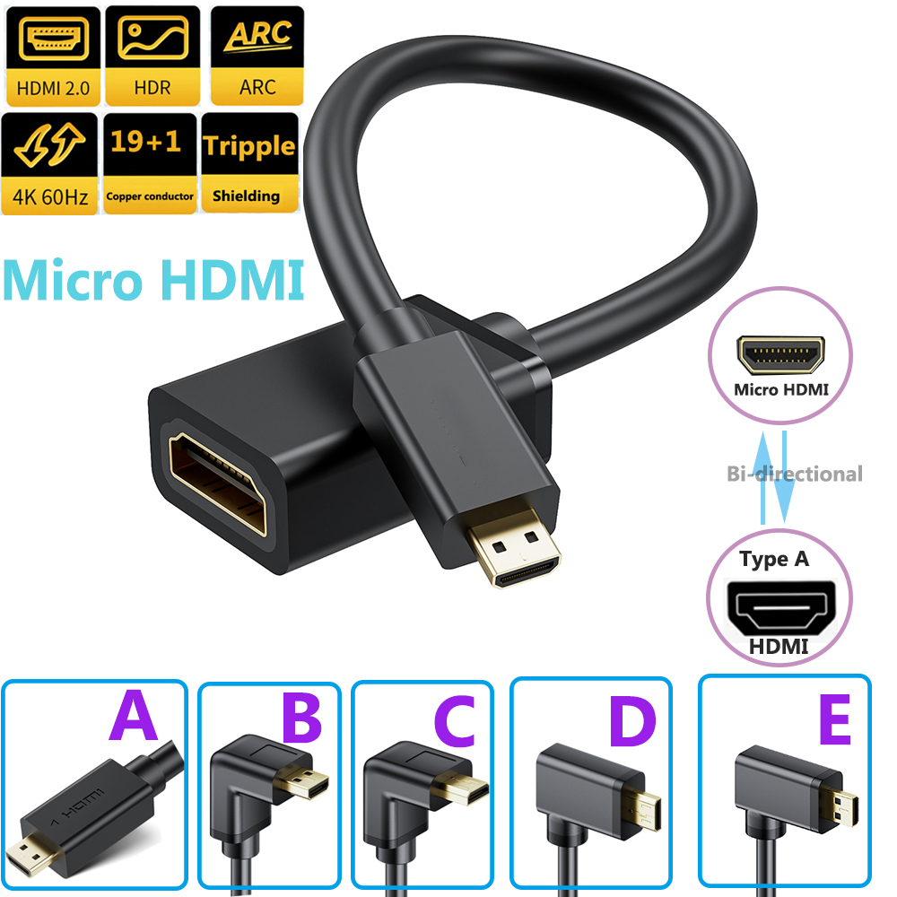 Mdi Cable - Adaptador de Cabo Micro HDMI para