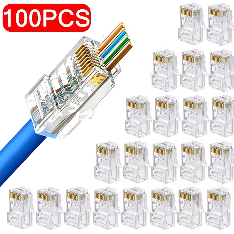 Rj45 Jack - 100 Conectores de Rede RJ45 Cat6