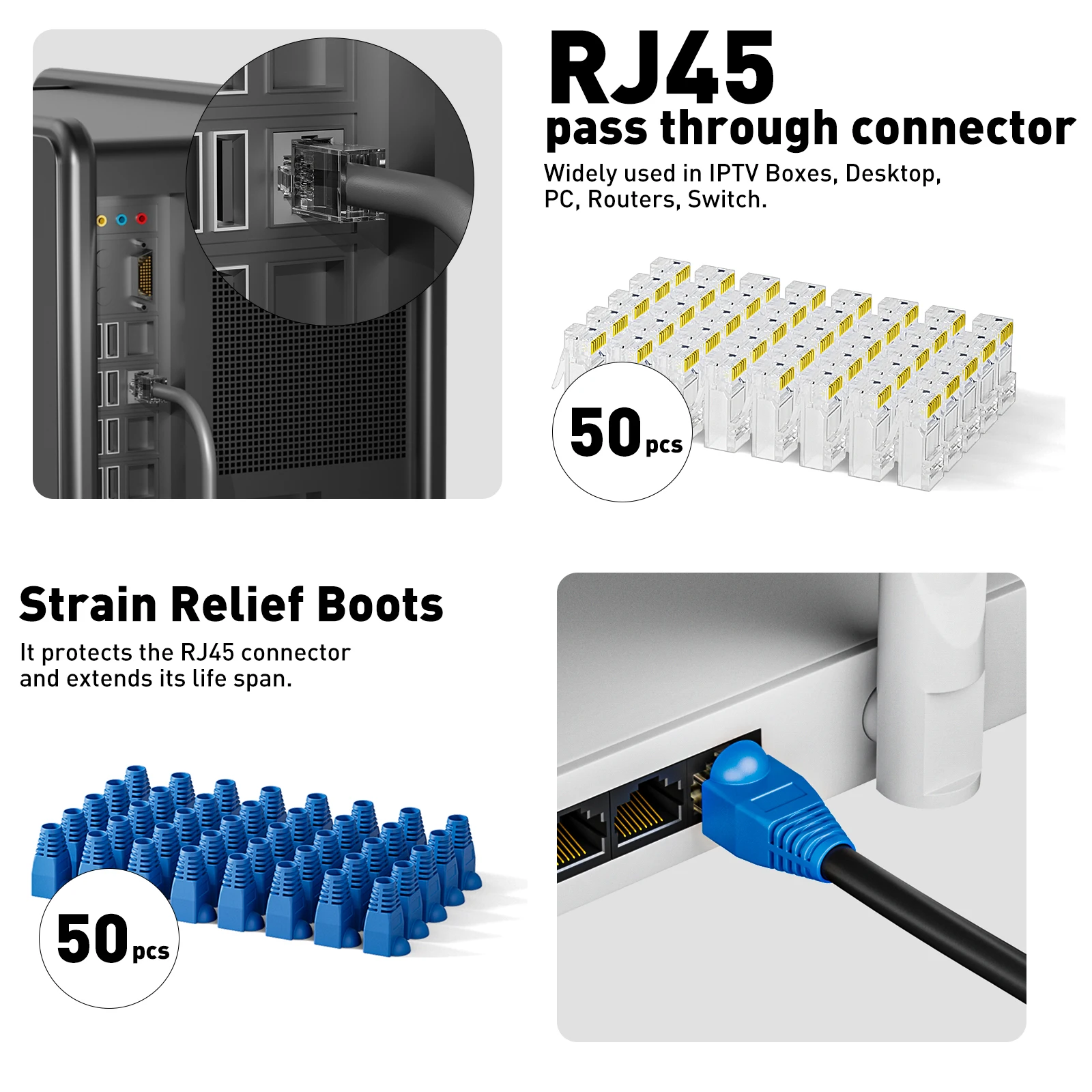ZoeRax RJ45 CAT6 CAT5E Kit de  - Rj45 Jack avaliação e preço