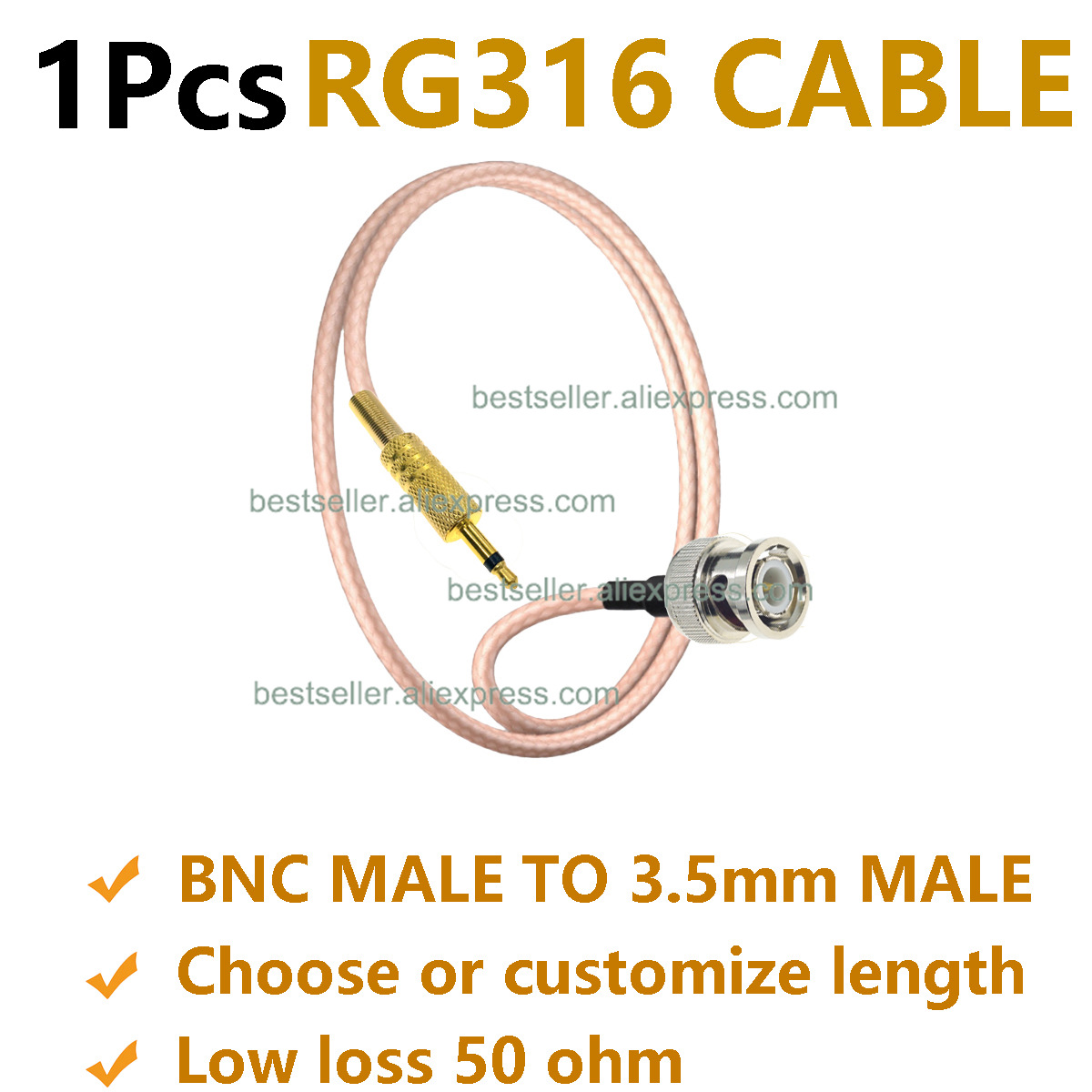 1 peça rg316 bnc macho para 3. - Audio Jumper Wire avaliação e preço