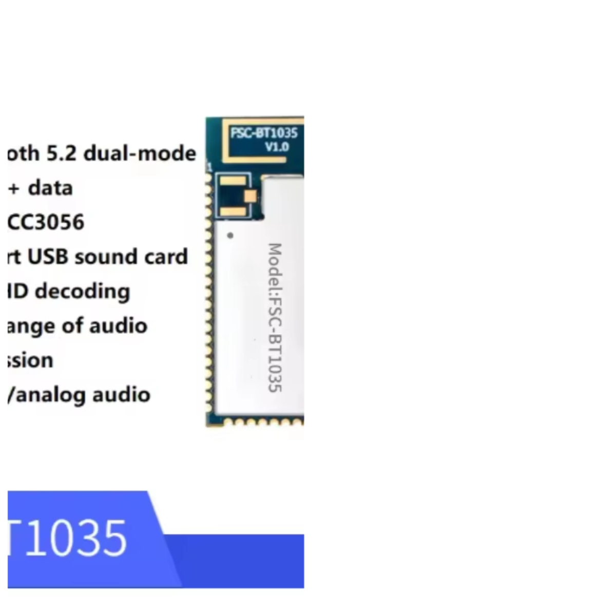 Módulo FSC-BT1035 com chip QCC - Usb Sound Card avaliação e preço