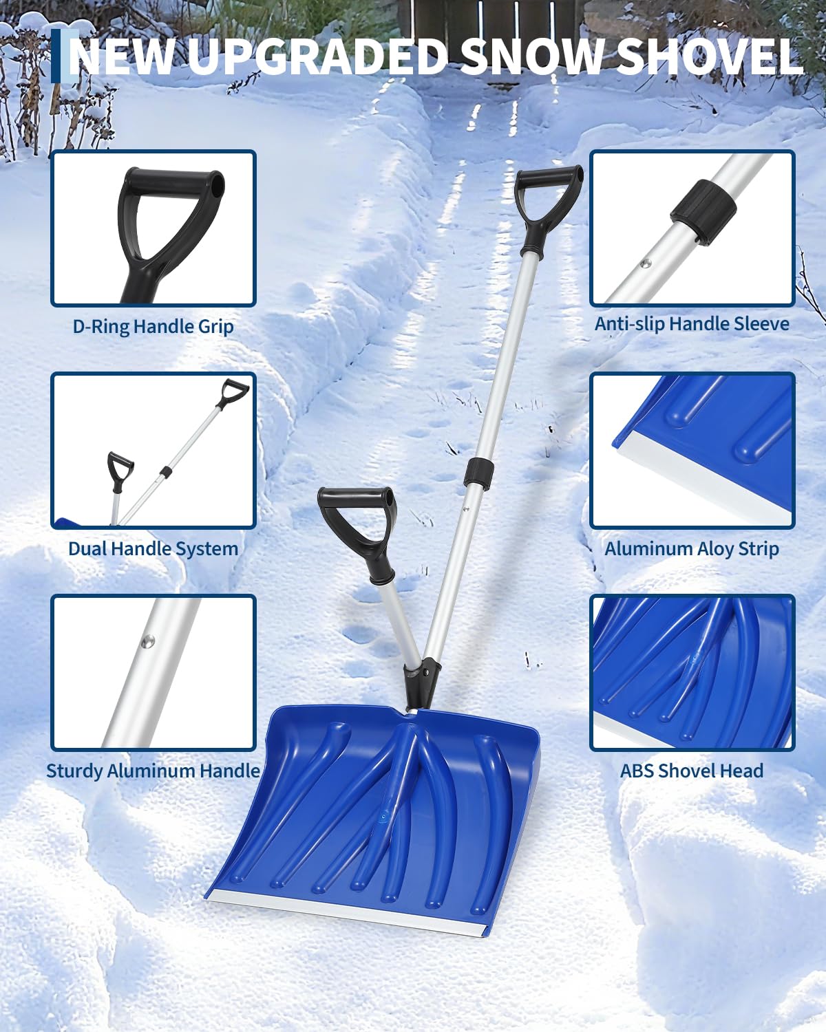 Pá de neve ergonómica com cabo - Knob Aluminum avaliação e preço