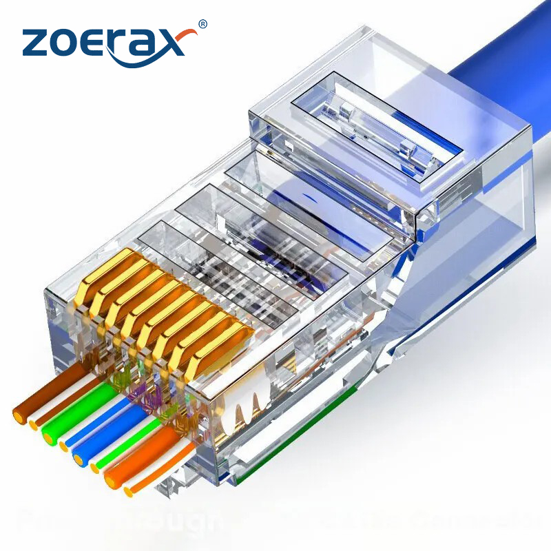 ZOERAX 50/100 PCS RJ45 Pass At - Rj45 Jack avaliação e preço