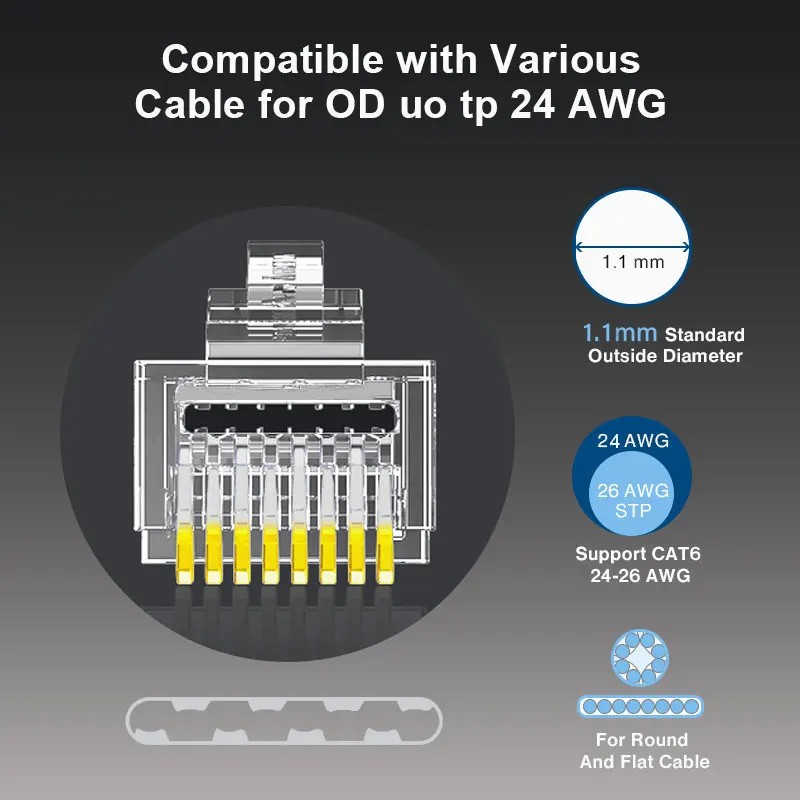 ZOERAX 50/100 PCS RJ45 Pass At - Rj45 Jack avaliação e preço